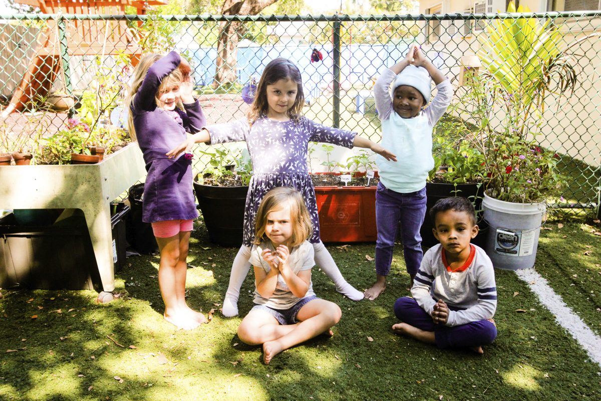 JYK community outreach — kids yoga in the garden